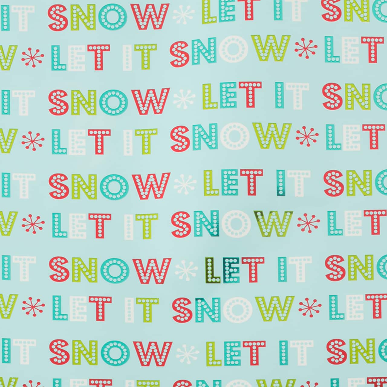 JAM Paper Light Blue Let it Snow Gift Wrap